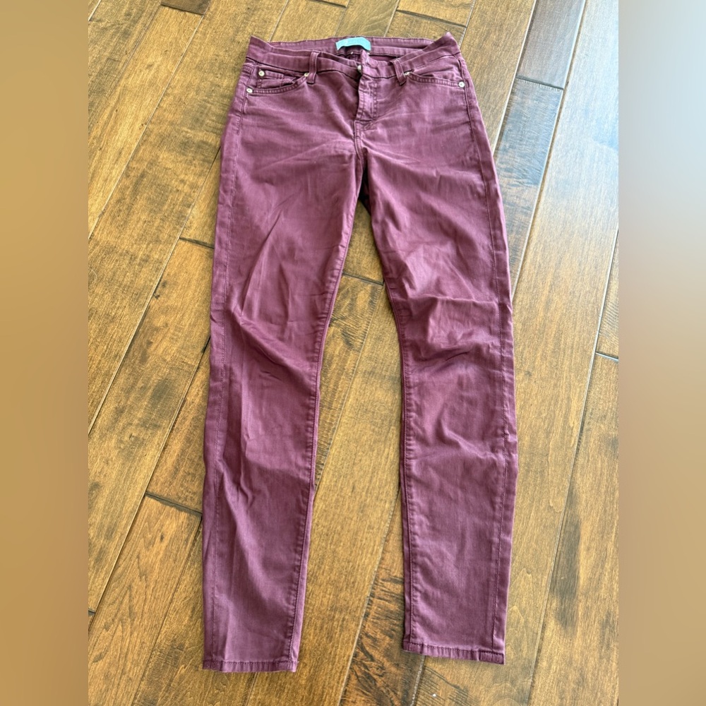 7 For All Mankind Burgundy B(Air) Skinny Jeans sz. 25